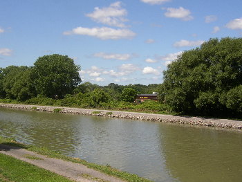 View of Lodge 41 from across Erie Canal